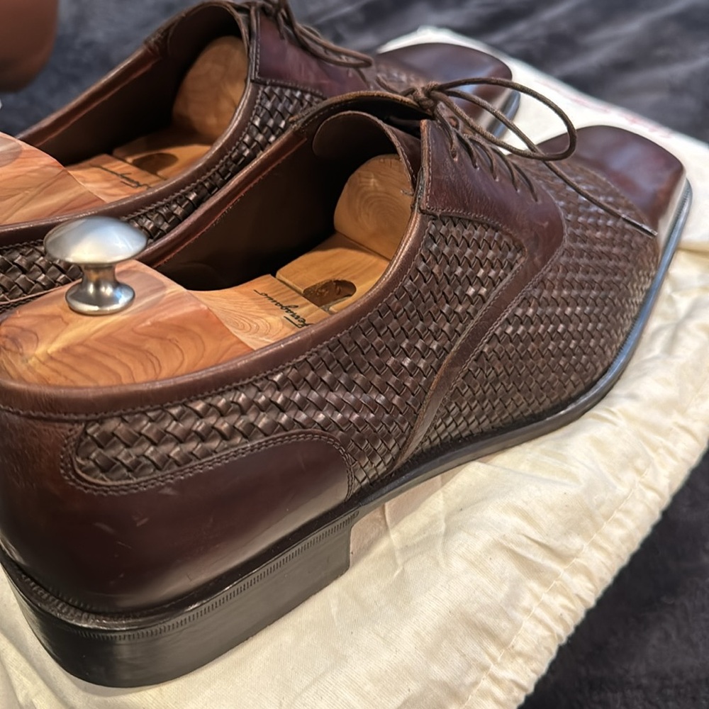 Size 13 Salvatore Ferragamo men’s  Lavorazione Originale brown lace up BROWN - Picture 6 of 9